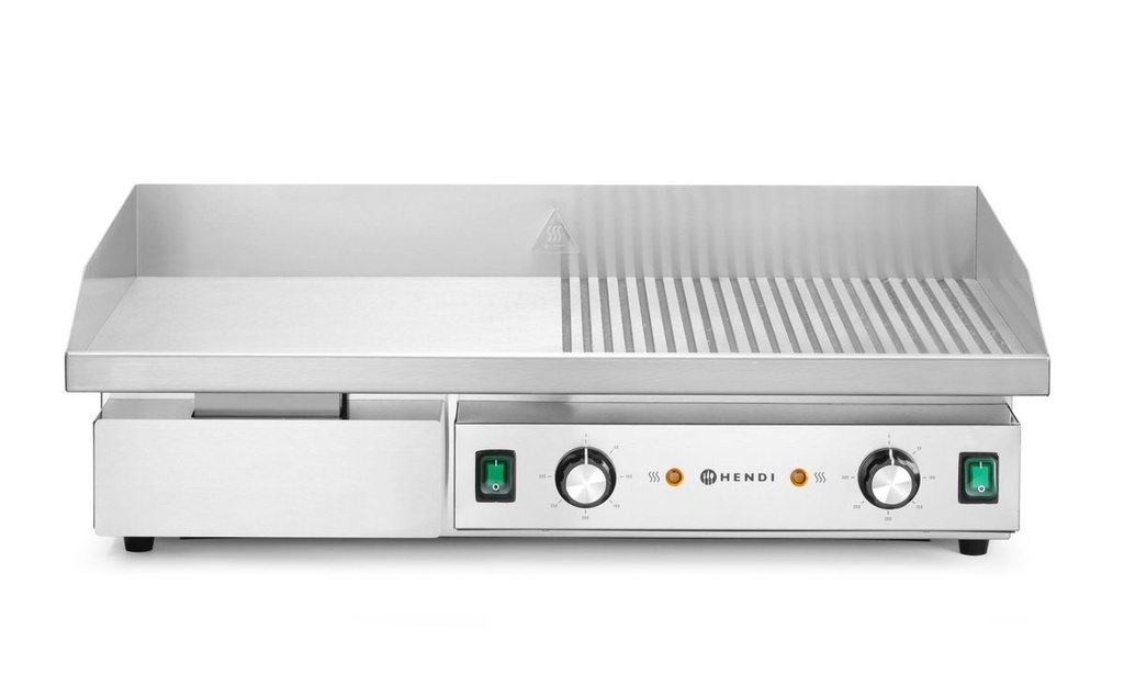 [BM-HENDI-154991] Kepimo plokštė, pusiau lygus, pusiau rantytas, HENDI, Budget Line, 400V/4400W, 720x460x(H)241mm