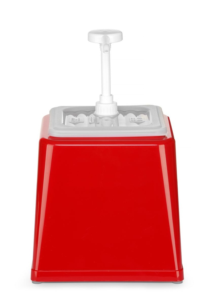 Padažo dozatorius su pompa, HENDI, 2,5L, Raudona, 230x210x(H)327mm
