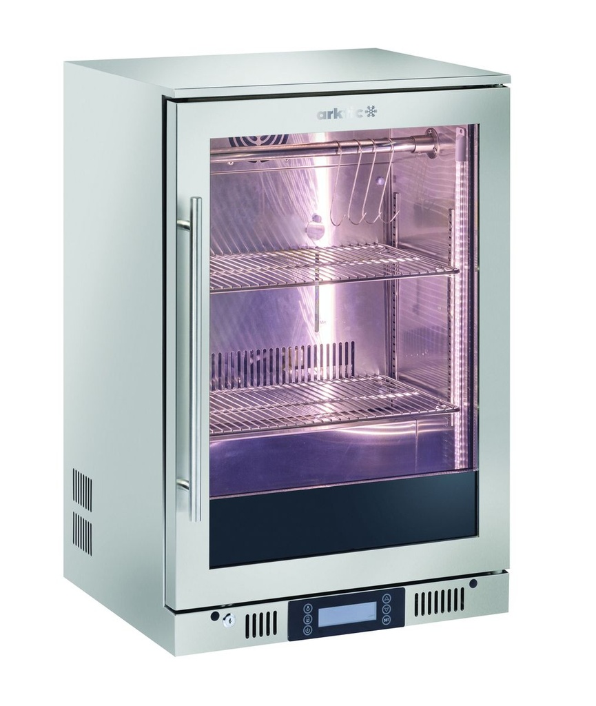 [BM-HENDI-204979] Mėsos brandinimo spinta, pastatomas po stalviršiu, Arktic, 138L, Sidabrinė, 230V/350W, 545x600x(H)900mm