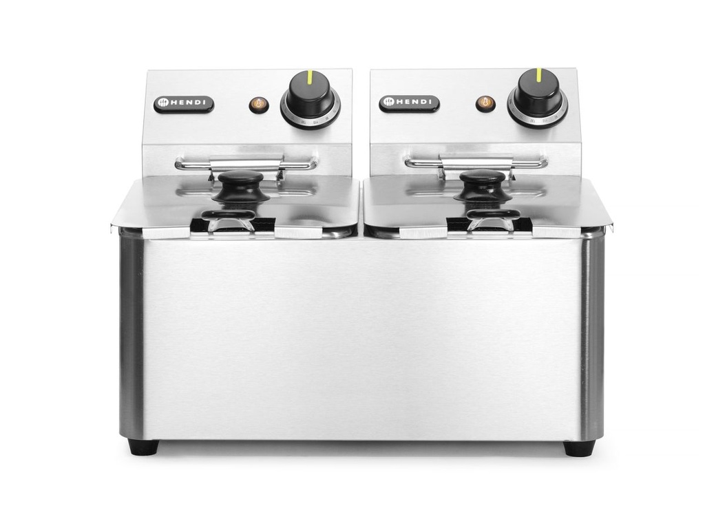 [BM-HENDI-205846] Gruzdintuvė 2x4 L, HENDI, Kitchen Line, 8L, 230V/6000W, 470x380x(H)315mm
