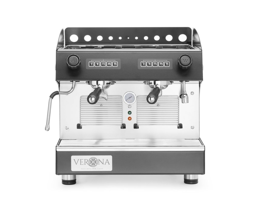 [BM-HENDI-207499] Kavos aparatas Julia Compact, 2 grupių, automatinis, Verona, Juoda, 230V/2700W, 475x563x(H)530mm