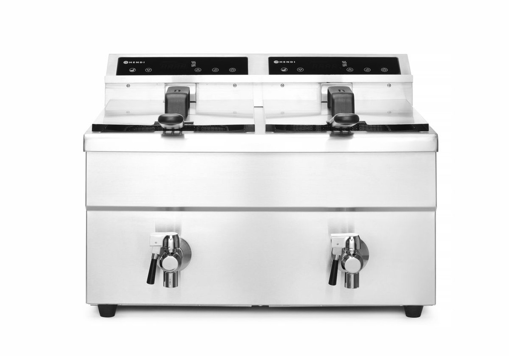 [BM-HENDI-215029] Indukcinė gruzdintuvė su išleidimo čiaupu - 2 x 8 l, HENDI, Profi Line, 16L, 230V/7000W, 577x609x(H)410mm