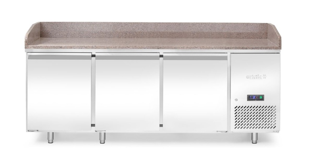 [BM-HENDI-220252] Picos šaldymo stalas su granito stalviršiu, 3 durų, Arktic, 375L, Granito, 230V/400W, 800x2010x(H)875mm