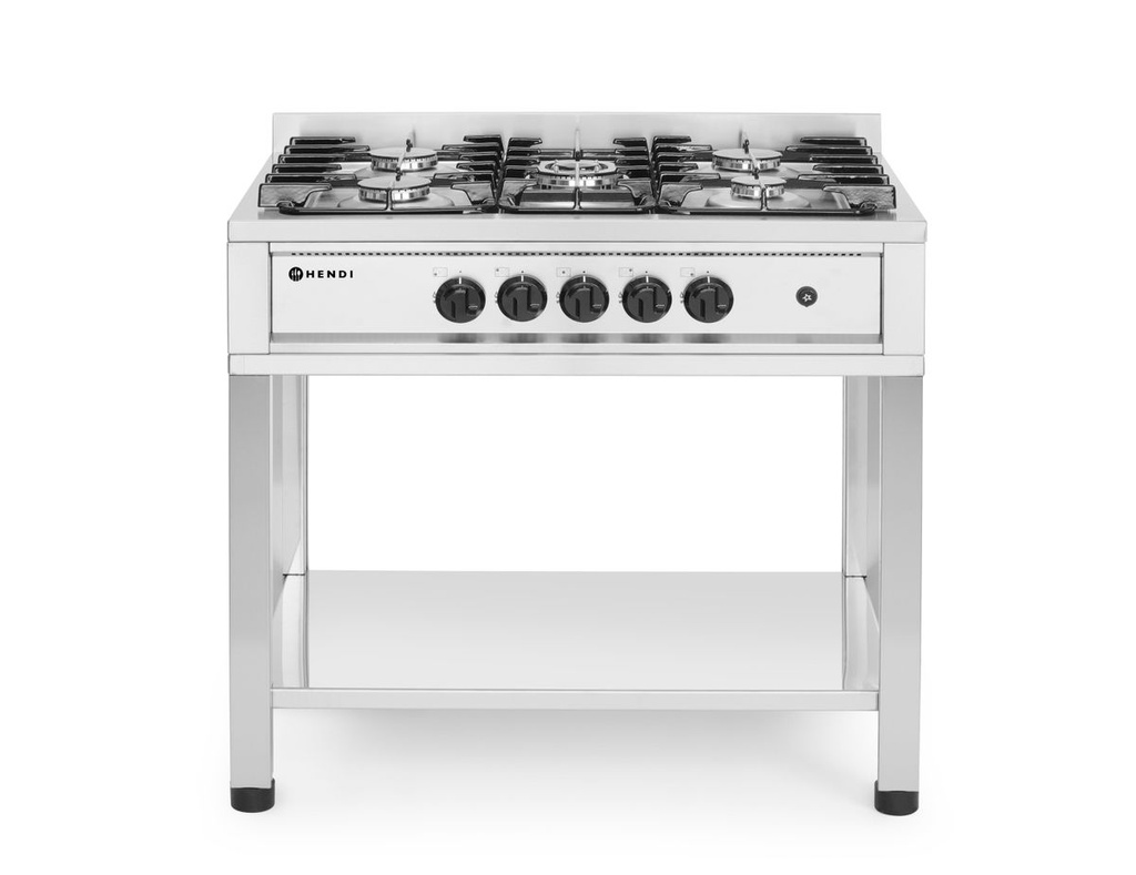 [BM-HENDI-225806] Dujinė viryklė - 5 degikliai, atviras rėmas, HENDI, Kitchen Line, 14,3kW, 900x640x(H)910mm