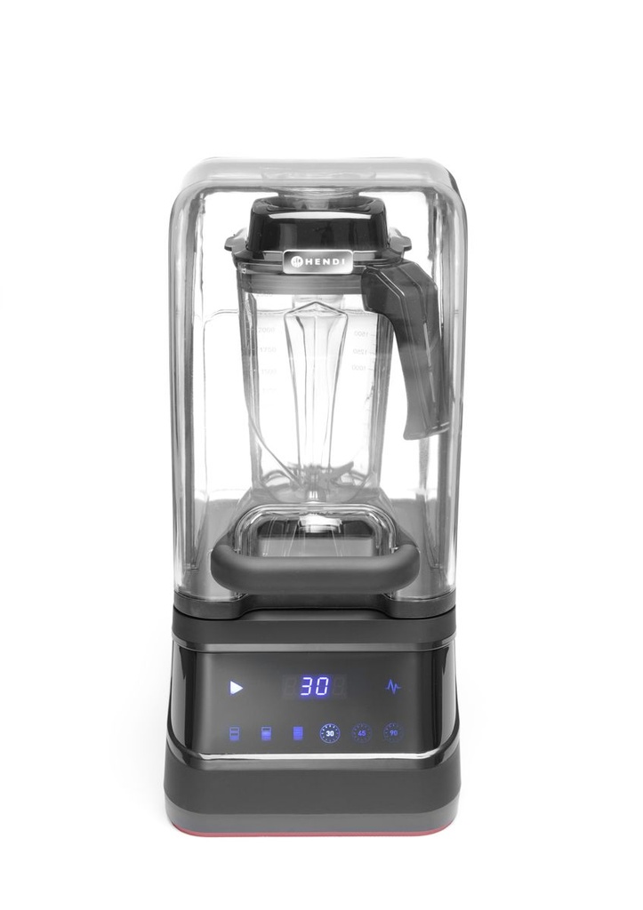 [BM-HENDI-230695] Skaitmeninis baro trintuvas su garso izoliacijos gaubtu , HENDI, 2,5L, Juoda, 230V/1680W, 250x300x(H)546mm