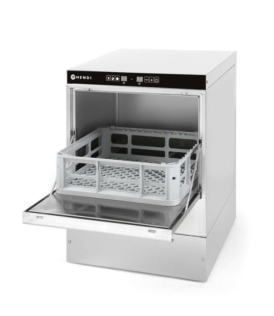 [BM-HENDI-233009] Stiklinių plovyklė 40x40, elektromechaninis valdymas, HENDI, Budget Line, su plovimo priemonės siurbliu, 230V/2800W, 470x510x(H)710mm