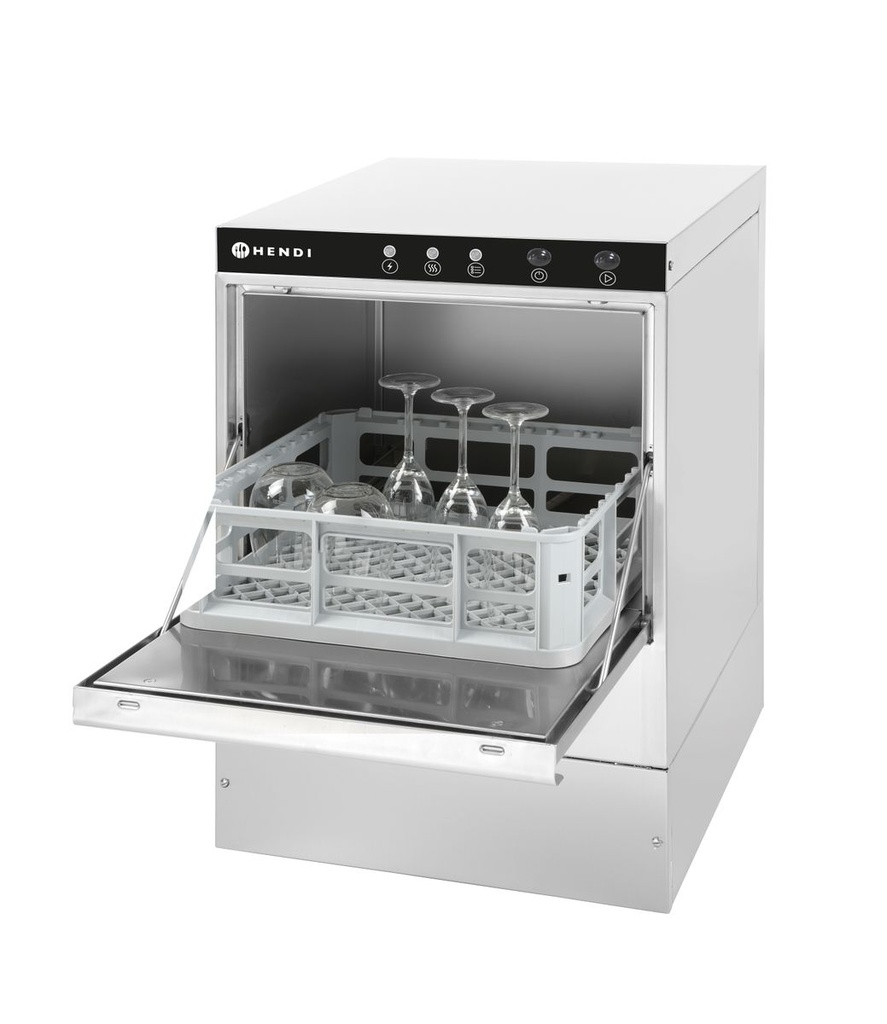 [BM-HENDI-233016] Stiklinių plovyklė 40x40, elektromechaninis valdymas, HENDI, Budget Line, su išleidimo siurbliu, 230V/2800W, 470x510x(H)710mm