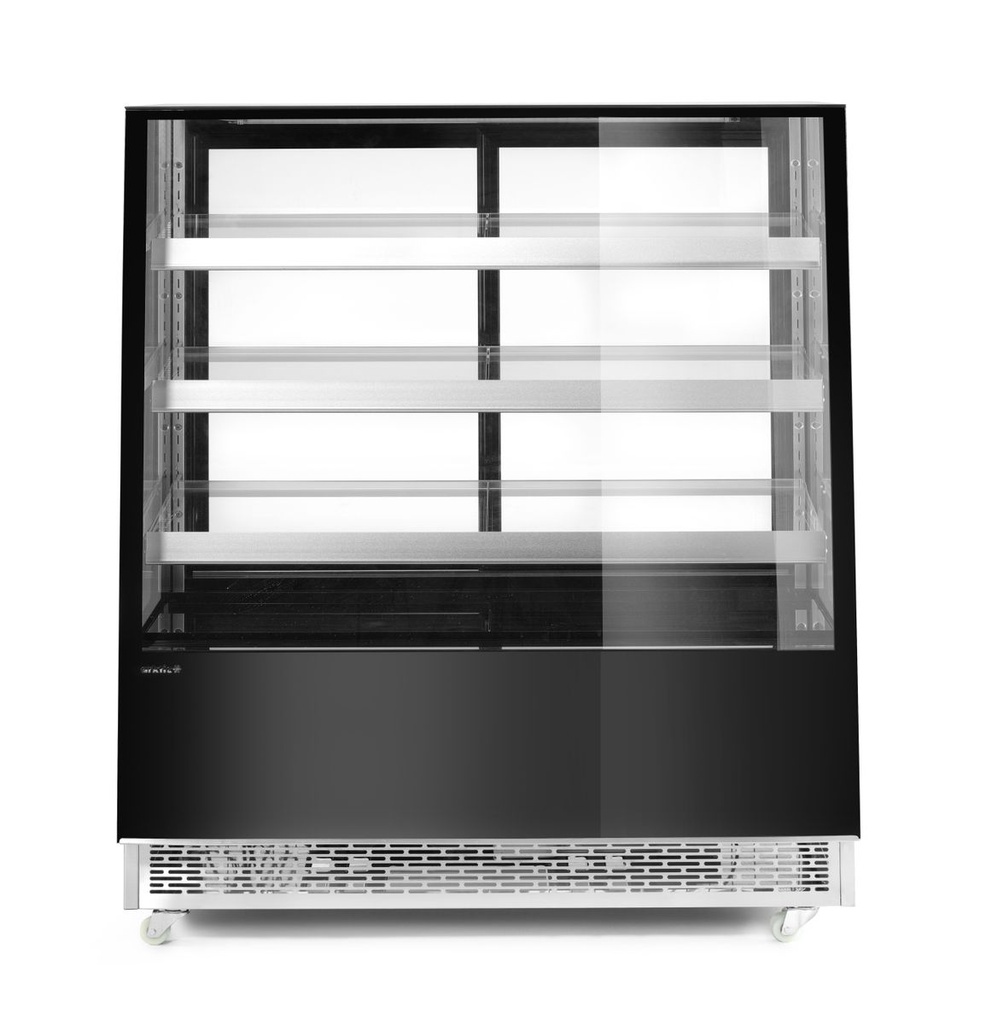 [BM-HENDI-233320] Šaldomos vitrinos su 3 pasvirusiomis lentynomis, Arktic, Juoda, 230V/490W, 833x1200x(H)1460mm