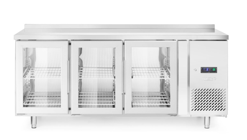 [BM-HENDI-233436] Šaldomasis stalas su trejomis stiklinėmis durimis, Arktic, 420L, 230V/400W, 700x1795x(H)850mm