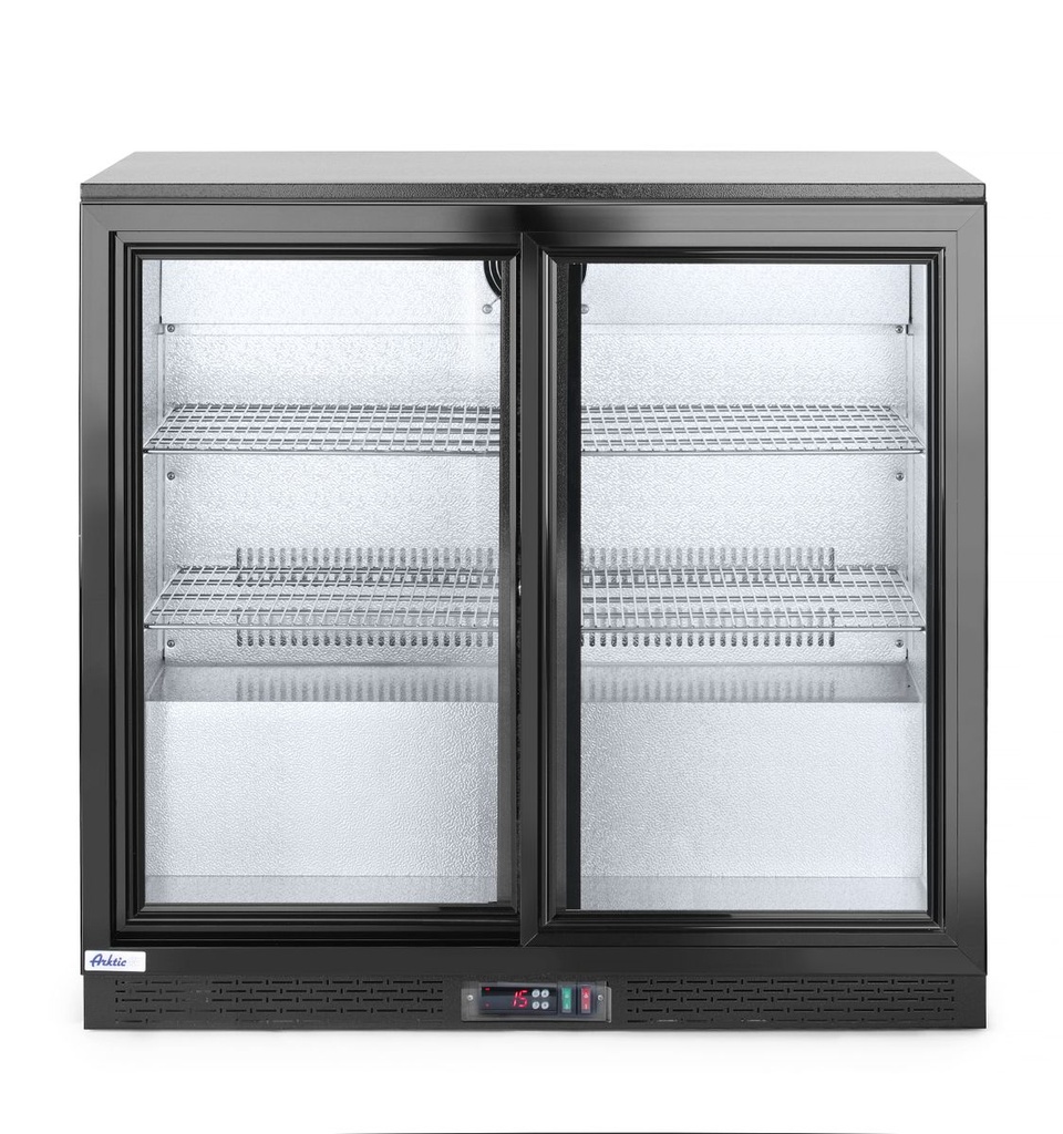 [BM-HENDI-233917] Baro šaldytuvas su 2 stumdomomis durimis, Arktic, 158L, Juoda, 230V/160W, 520x900x(H)870mm