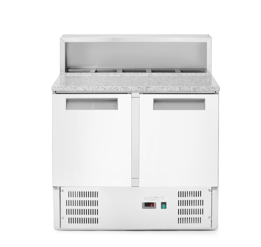 [BM-HENDI-236208] Šaldomasis stalas su 2 durimis, antstatu ir granito stalviršiu, Arktic, 146L, 230V/145W, 700x900x(H)1070mm