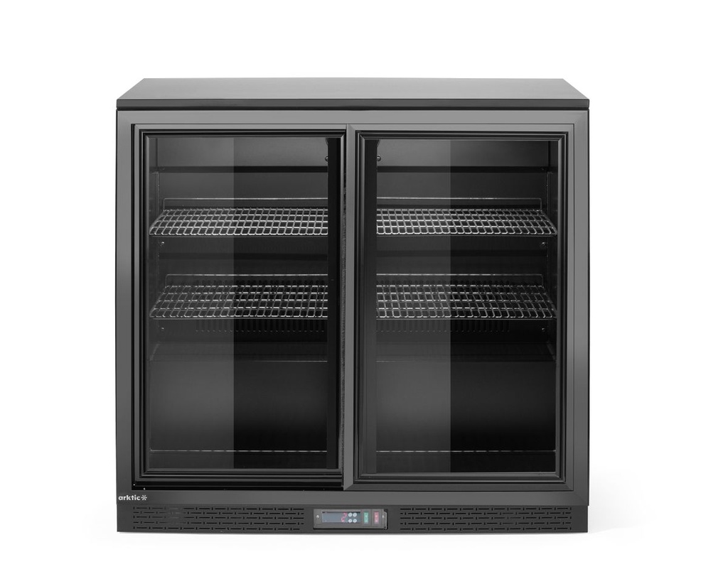 [BM-HENDI-236888] Baro šaldytuvas su 2 stumdomomis durimis, Arktic, 158L, Juoda, 230V/160W, 520x900x(H)870mm