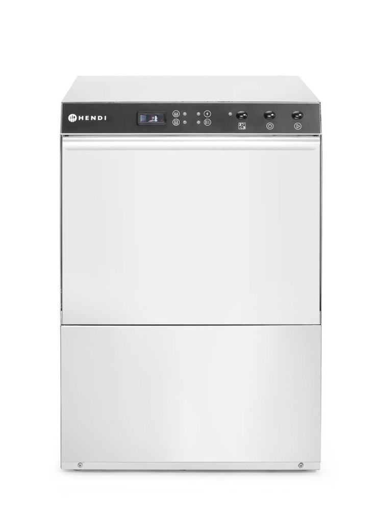 [BM-HENDI-237366] Indaplovė 50x50 Doppio, HENDI, Budget Line, su plovimo priemonės dozatoriumi ir išleidimo siurbliu, 400V/4900W, 565x605x(H)830mm