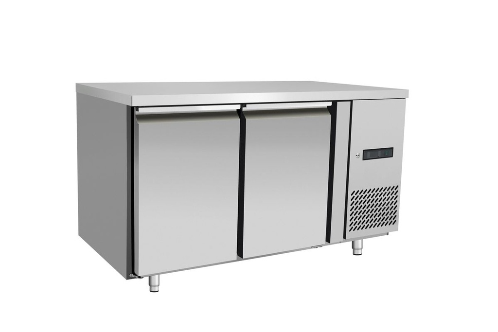 [BM-HENDI-238134] Šaldiklinis stalas, 2 durų, Arktic, Profi Line, Be atraminio bortelio, 215L, 230V/600W, 700x1360x(H)839mm