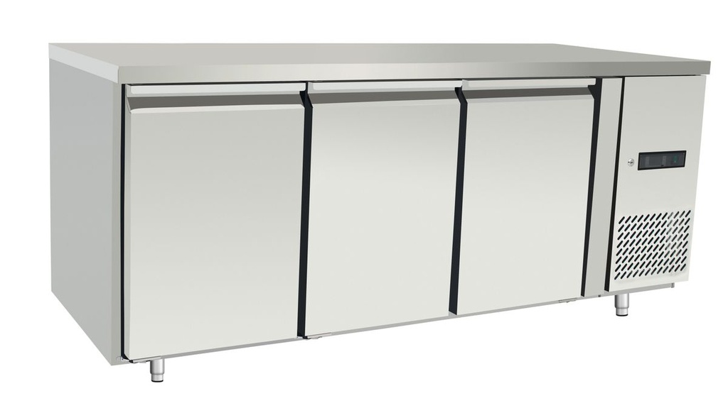 [BM-HENDI-238141] Šaldiklinis stalas, 3 durų, Arktic, Profi Line, Be atraminio bortelio, 334L, 230V/600W, 700x1795x(H)839mm