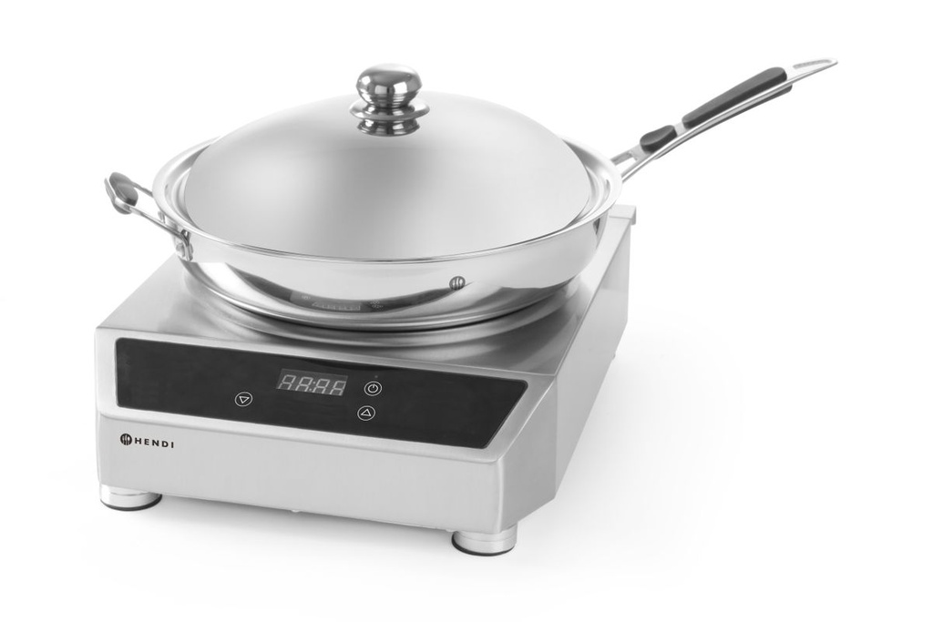 [BM-HENDI-239681] Indukcinė wok kaitlentė modelis 3500, HENDI, Profi Line, Indukcinė wok kaitlentė + wok keptuvė, 230V/3500W, 340x450x(H)295mm