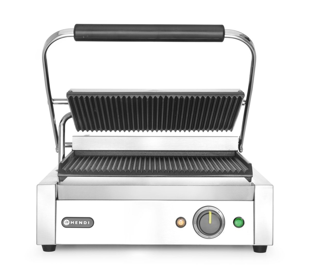[BM-HENDI-263655] Kontaktinis grilis Panini, HENDI, Sidabrinė, 220-240V/2200W, 430x375x(H)216mm