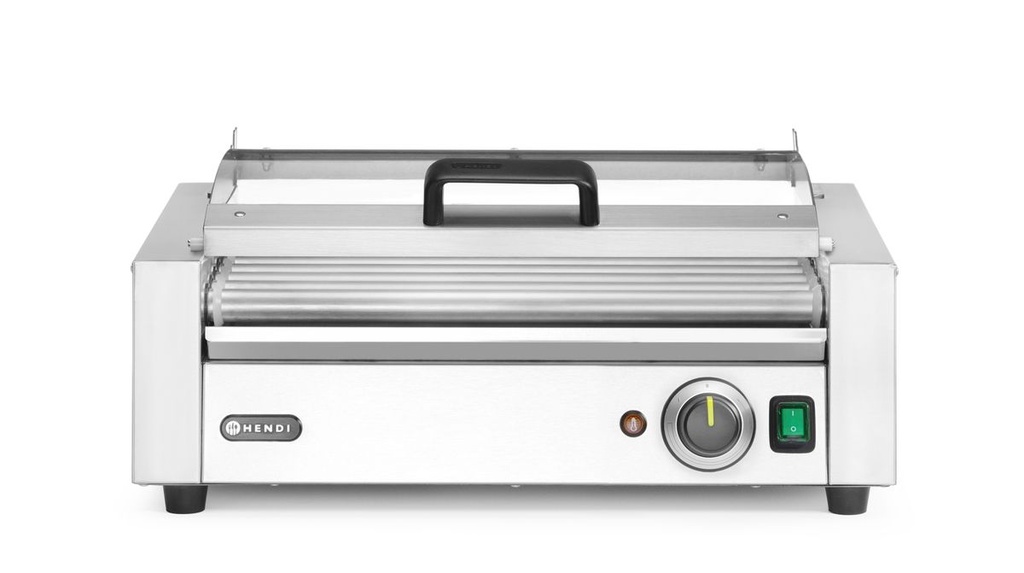 [BM-HENDI-268643] Ritininis dešrelių grilis, 1 zonos su energiją taupančiu dangčiu, HENDI, 9 volai, 230V/790W, 566x450x(H)259mm