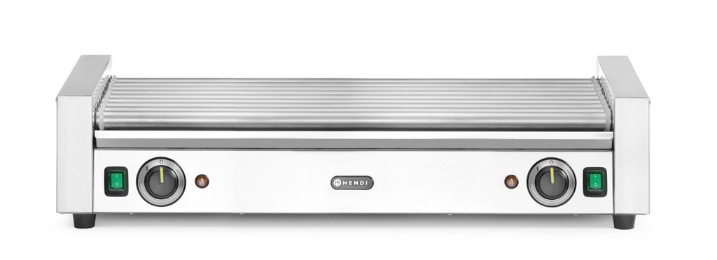 [BM-HENDI-268674] Dešrelių volinis grilis XL - 2 zonos, HENDI, 14 volų, Sidabrinė, 230V/2000W, 732x590x(H)168mm, Stačiakampis