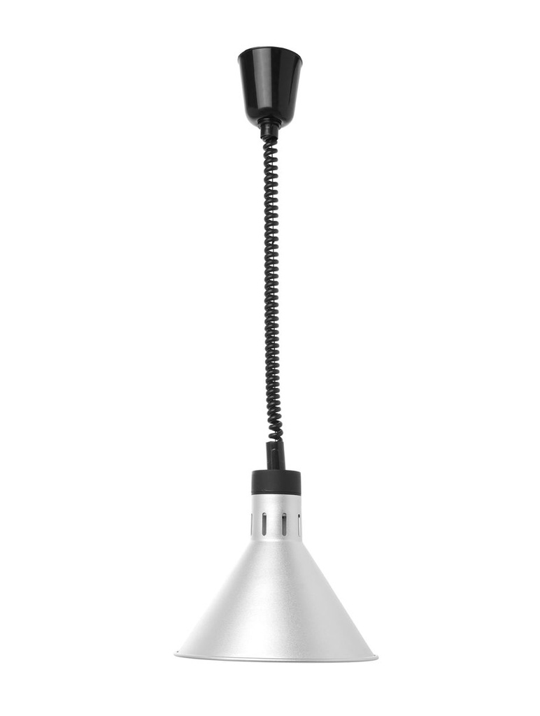 [BM-HENDI-273869] Reguliuojamo aukščio šildymo lempa, kūginis, HENDI, Sidabrinė, 230V/375W, ⌀275x(H)250mm