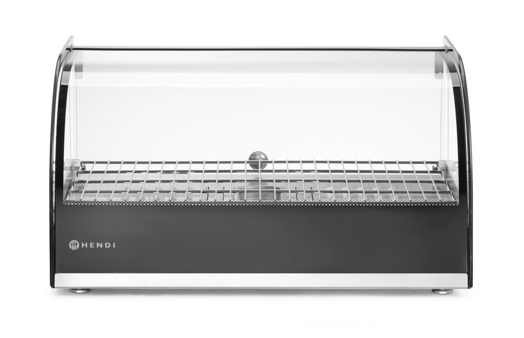 [BM-HENDI-273982] Šildoma stalinė vitrina, HENDI, Vieno lygio, Juoda, 230V/800W, 554x376x(H)311mm