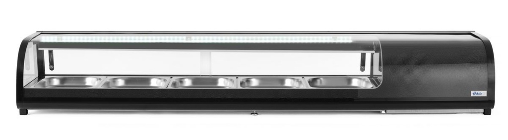 [BM-HENDI-274040] Suši vitrina, Arktic, Komplekte indai: 5x GN 1/2 (H)40 mm., Juoda, 230V/190W, 420x1800x(H)265mm