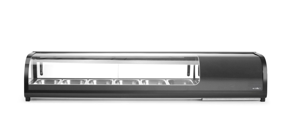 [BM-HENDI-274088] Suši vitrina, Arktic, Komplekte indai: 6x GN 1/3 (H) 40mm., Juoda, 230V/190W, 426x1529x(H)296mm