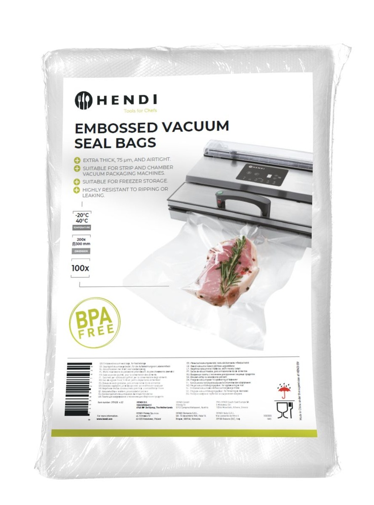[BM-HENDI-297438] Rantyti vakuuminiai maišeliai, HENDI, 100 pcs., 200x300mm