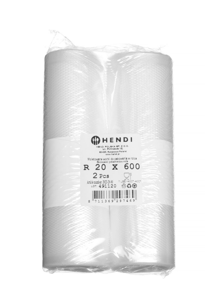 [BM-HENDI-297469] Rifliuotų vakuuminių maišelių rulonas, maisto laikymui, HENDI, 2 pcs., 6000x200mm