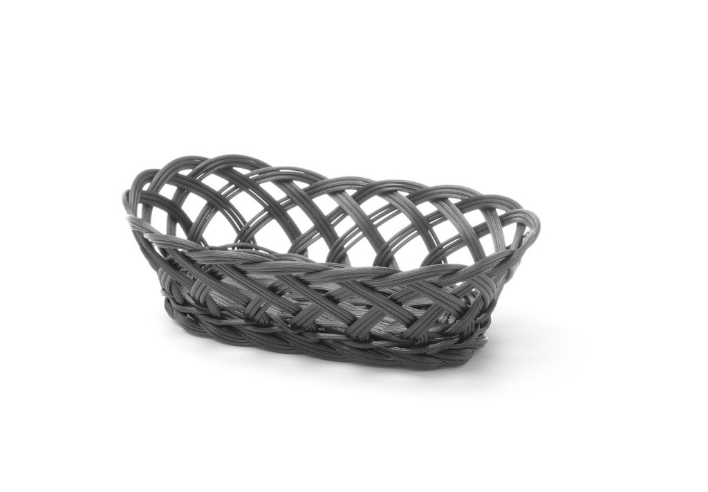 Krepšeliai pintais šonais, HENDI, ovalus, Juoda, 225x130x(H)55mm