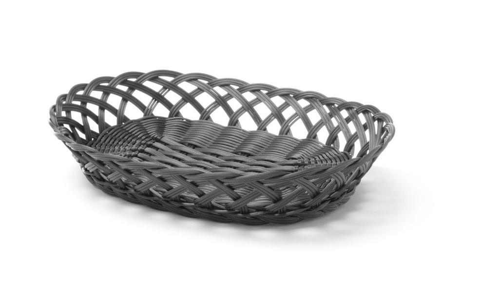 Krepšeliai pintais šonais, HENDI, ovalus, Juoda, 320x230x(H)55mm