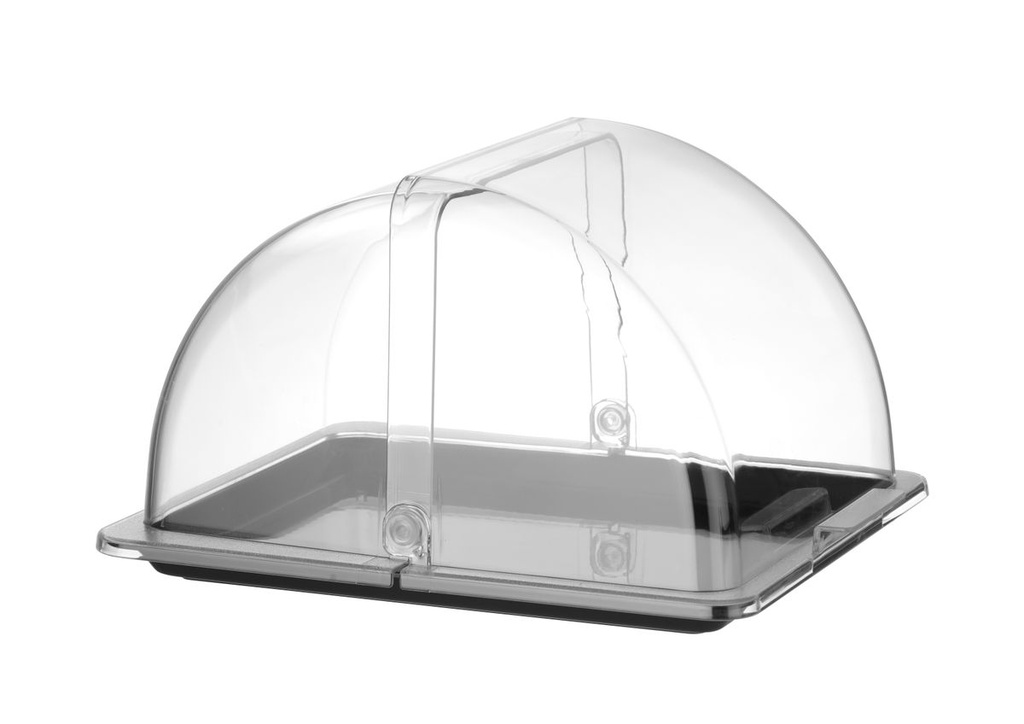 Ekspozicinis padėklas su slankiuoju dangčiu, HENDI, GN 1/2, Juoda, 325x265mm, Stačiakampis