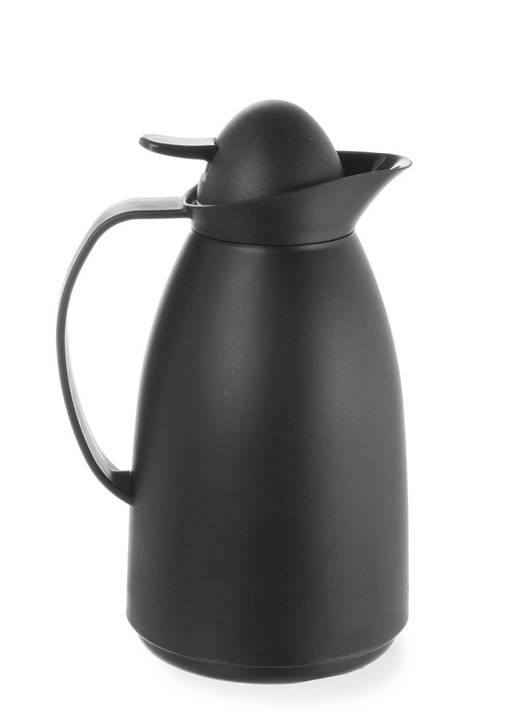 Termosinis ąsotis su stikliniu vidiniu indu, HENDI, 1L, Juoda, ⌀140x(H)268mm