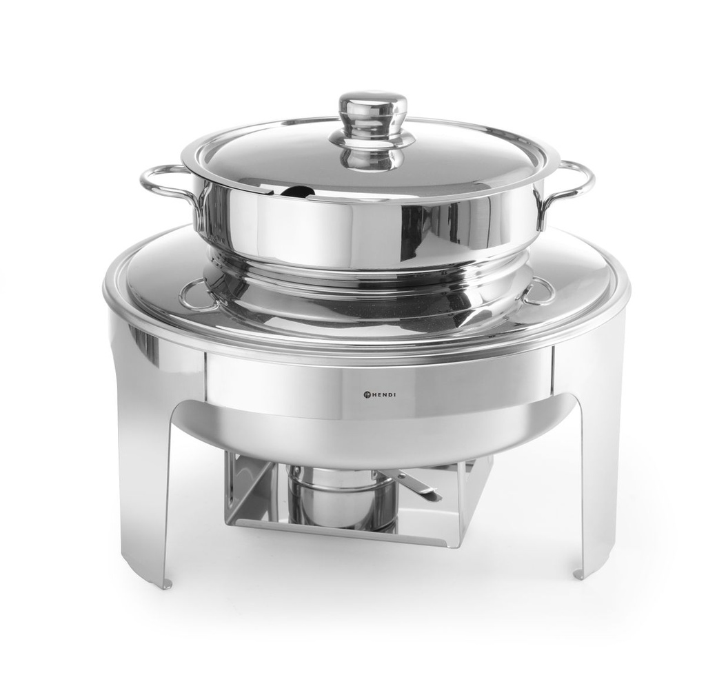 [BM-HENDI-470244] Sriubos maisto šildytuvas (chafing dish) poliruotas, HENDI, Profi Line, 10L, ⌀420x(H)380mm