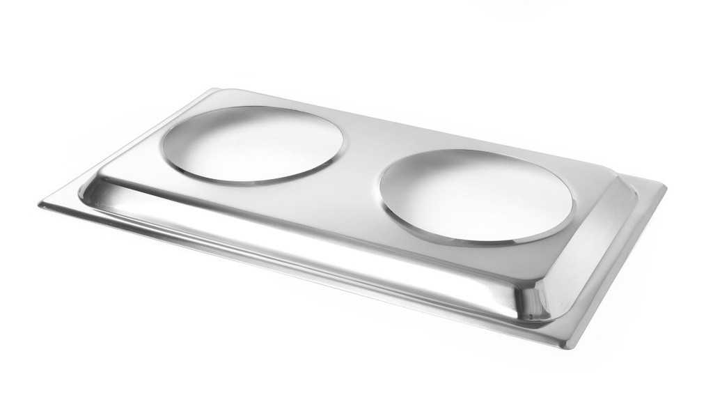 [BM-HENDI-470930] Įdėklas 2 bain-marie (vandens vonelė) indams, HENDI, Pertvarkymo komplektas, GN 1/1, 530x325x(H)30mm
