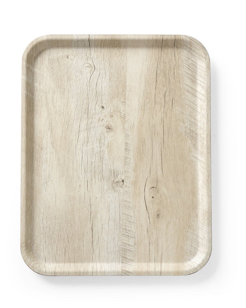 [BM-HENDI-508862] Serviravimo padėklas su melamino danga, neslystantis, su medžio imitacija, AmerBox, Šviesaus medžio, 330x430mm