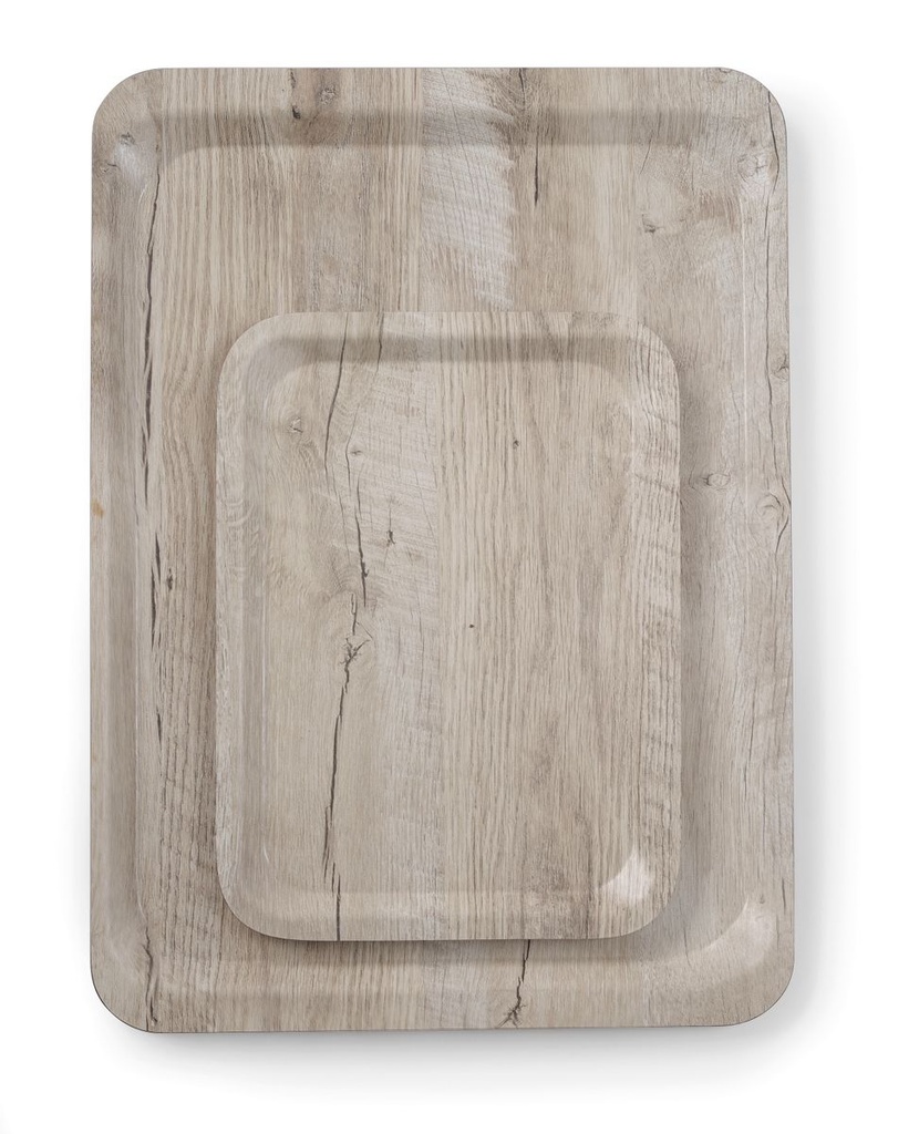 [BM-HENDI-508909] Serviravimo padėklas su melamino danga, neslystantis, su medžio imitacija, AmerBox, Šviesaus medžio, 240x340mm