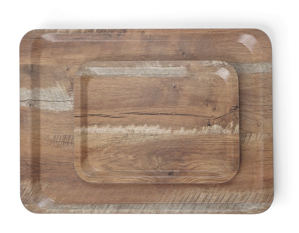 [BM-HENDI-508916] Serviravimo padėklas su melamino danga, neslystantis, su medžio imitacija, AmerBox, Mediena, 240x340mm