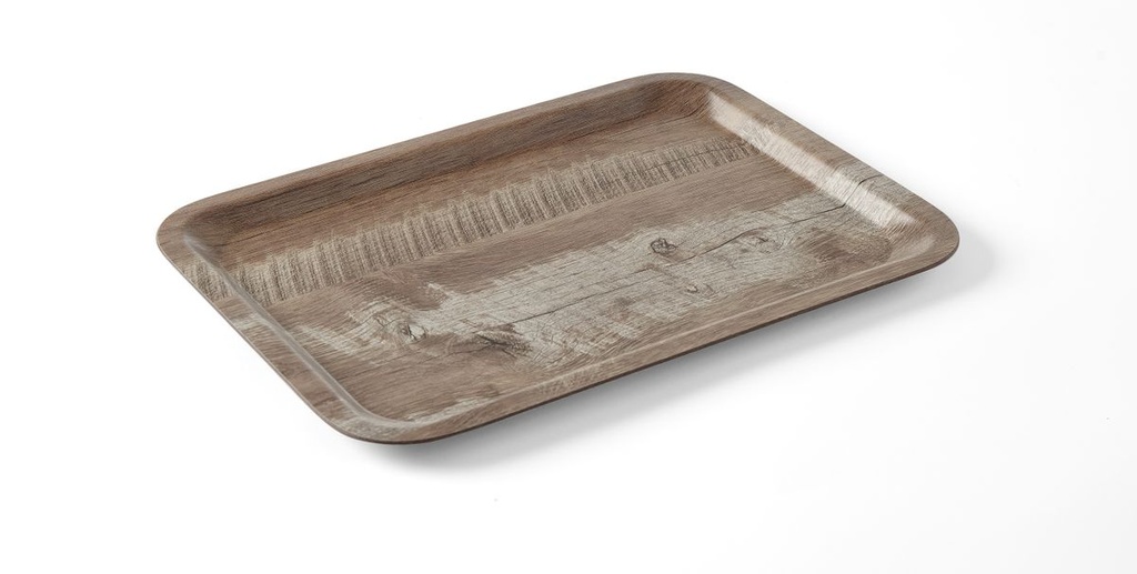 [BM-HENDI-508923] Serviravimo padėklas su melamino danga, neslystantis, su medžio imitacija, AmerBox, Tamsaus medžio, 240x340mm