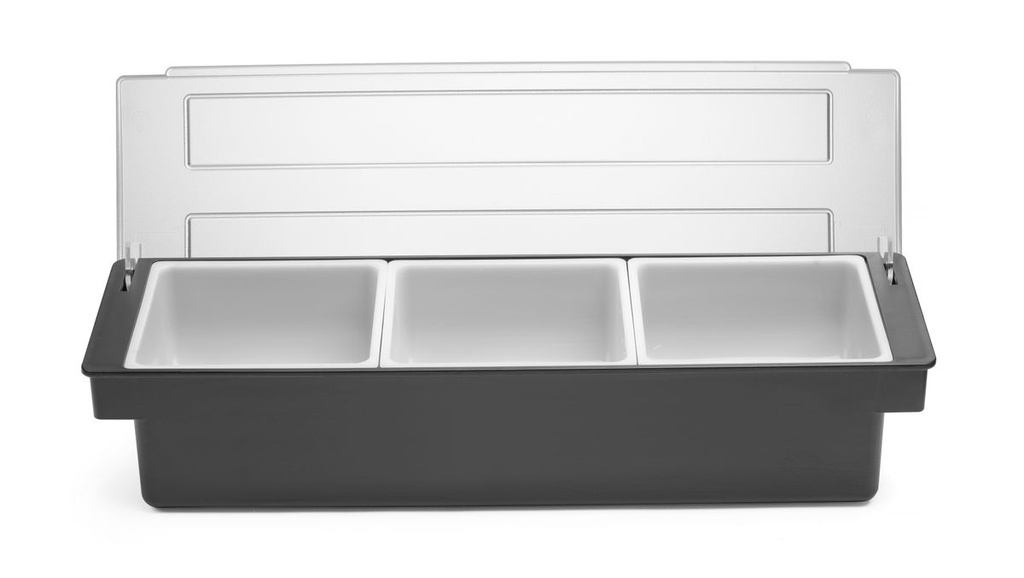 [BM-HENDI-552018] Prieskonių laikiklis - 3 indai, BarUp, Juoda, 480x150x(H)100mm