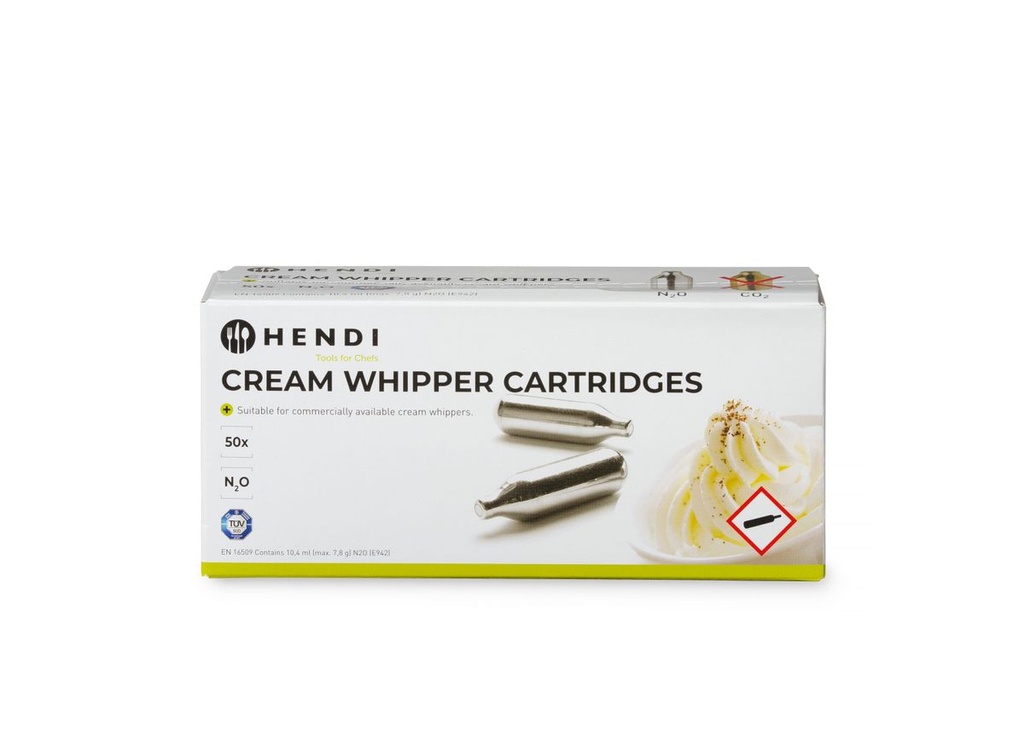 [BM-HENDI-586907] Grietinėlės plaktuvo balionėliai, HENDI, Sidabrinė, 50 pcs