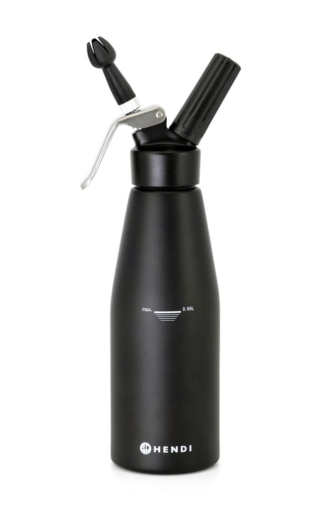 [BM-HENDI-588598] Grietinėlės plaktuvas (sifonas), HENDI, Kitchen Line, 0,95L, Juoda, ⌀95x(H)320mm