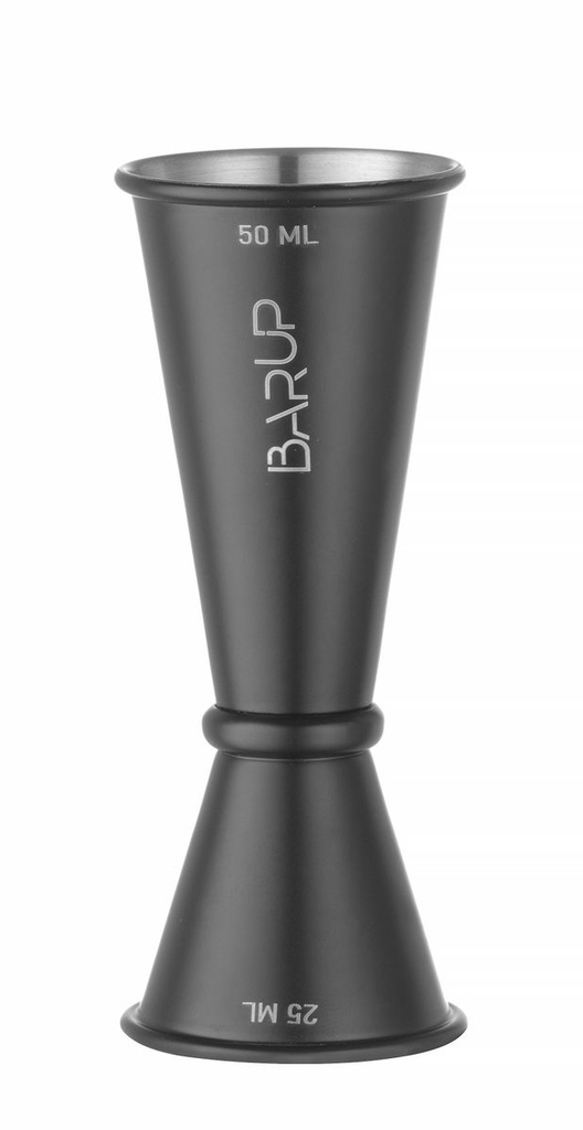 [BM-HENDI-596654] Matavimo taurelė 25/50 ml, BarUp, Juoda, ⌀44x(H)110mm