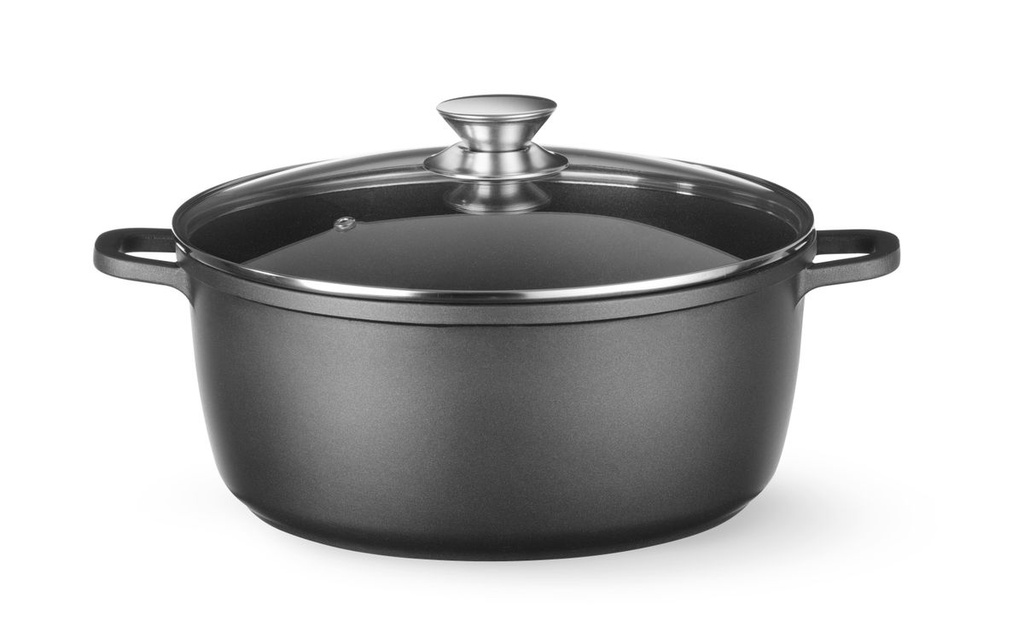 [BM-HENDI-611043] Troškintuvas su nesvylančia danga, HENDI, 9L, Juoda, 405x332x(H)138mm, Apvalus