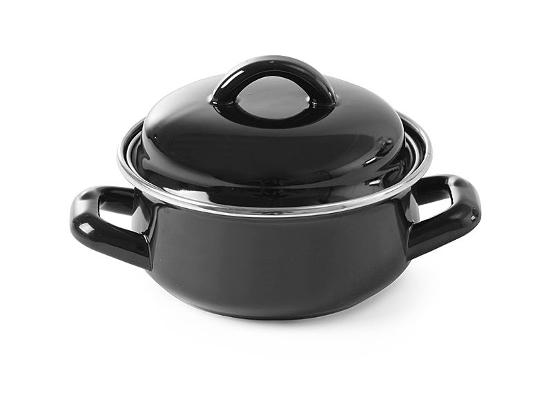 [BM-HENDI-625705] Sriubos ir padažo puodas - su dangčiu, HENDI, 0,5L, Juoda, ⌀135x(H)105mm