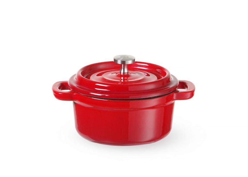 [BM-HENDI-626856] Ketaus troškintuvas emaliuotas, HENDI, 0,27L, Raudona, 130x100x(H)48mm, Apvalus