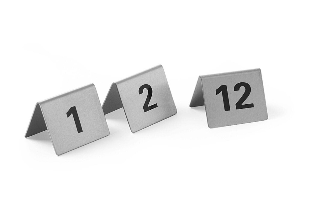 [BM-HENDI-663844] Stalų numerių stoveliai, HENDI, Numeriai 1-12, 50x35x(H)40mm