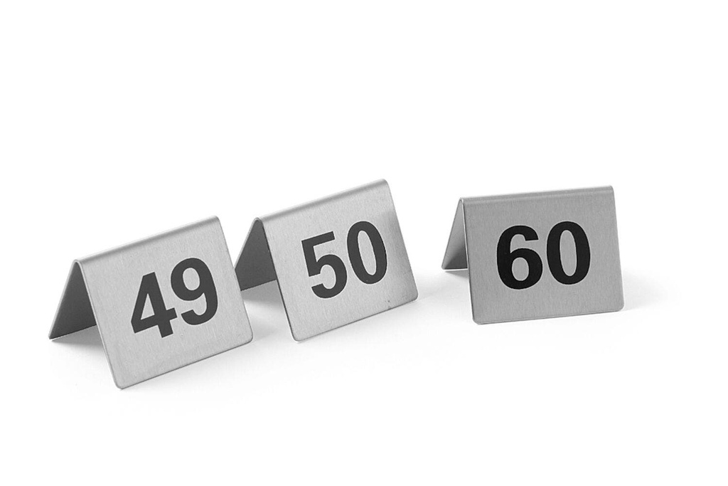 [BM-HENDI-663882] Stalų numerių stoveliai, HENDI, Numeriai 49-60, 50x35x(H)40mm