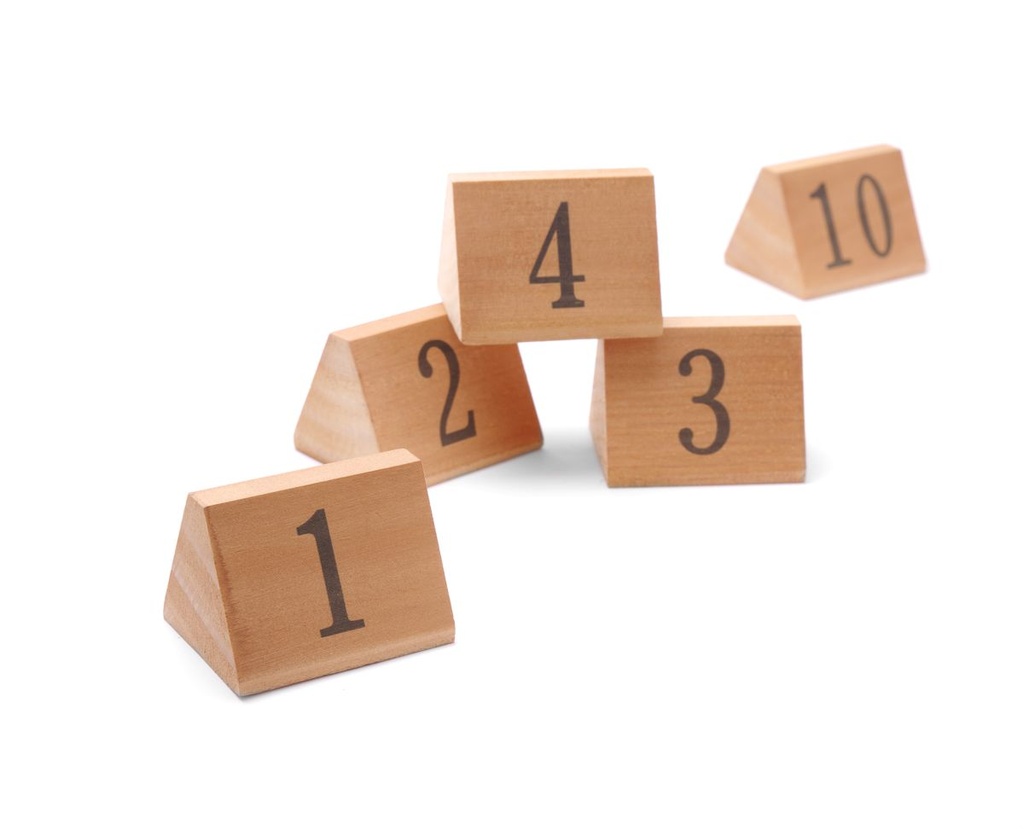 [BM-HENDI-664322] Stalo ženklai su numeriais, HENDI, Numeriai 1-10, 55x48x(H)44mm