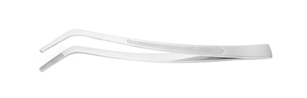Pincetas, lenktas, Su profiliuota rankena, HENDI, (L)240mm